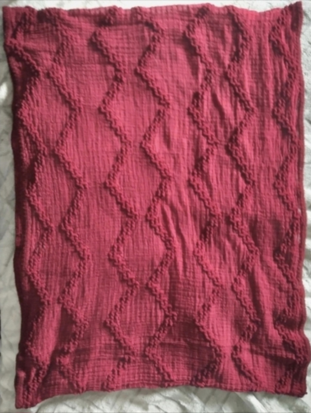 *FREE* Maroon Infinity Scarf with Zigzag Pattern EUC